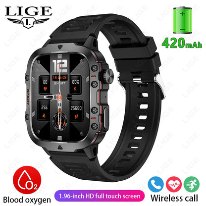New Smart Watch 1.96 Inch Screen 420 Mah Bluetooth Call Voice Assistant Watch Sports Fitness Waterproof Smartwatch for Men