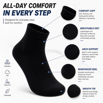 90% Merino Wool Breathable Running Ankle Socks for Men Women 3 Pairs