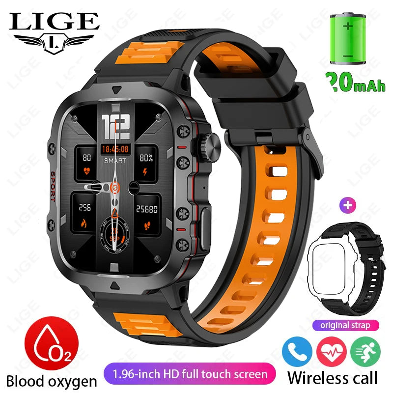 New Smart Watch 1.96 Inch Screen 420 Mah Bluetooth Call Voice Assistant Watch Sports Fitness Waterproof Smartwatch for Men