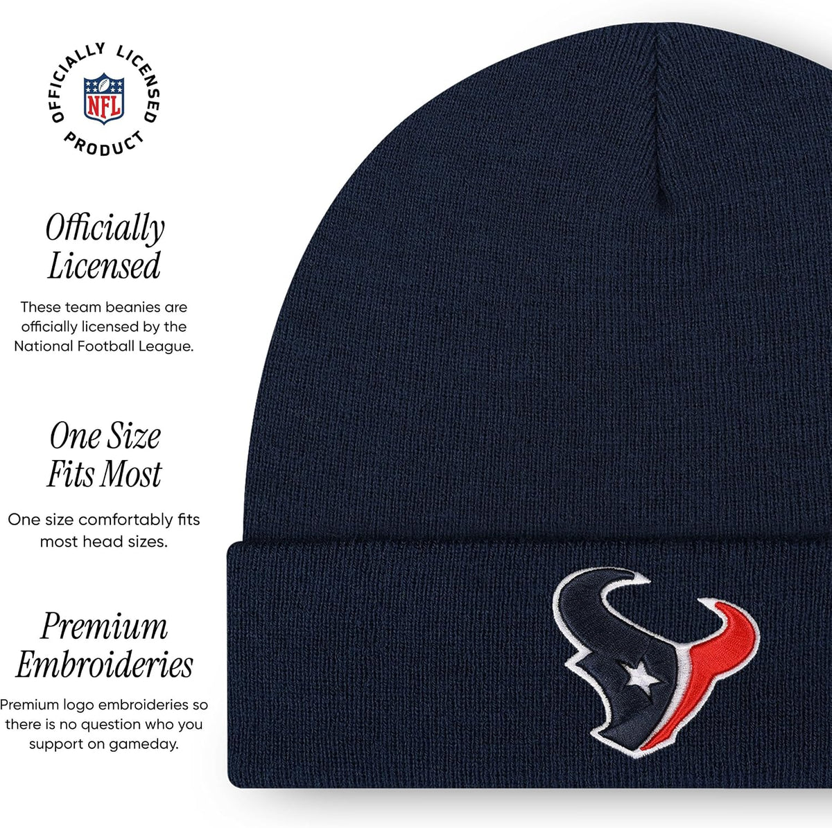 Mens NFL Team Logo Basic Beanie Hat