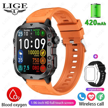 New Smart Watch 1.96 Inch Screen 420 Mah Bluetooth Call Voice Assistant Watch Sports Fitness Waterproof Smartwatch for Men