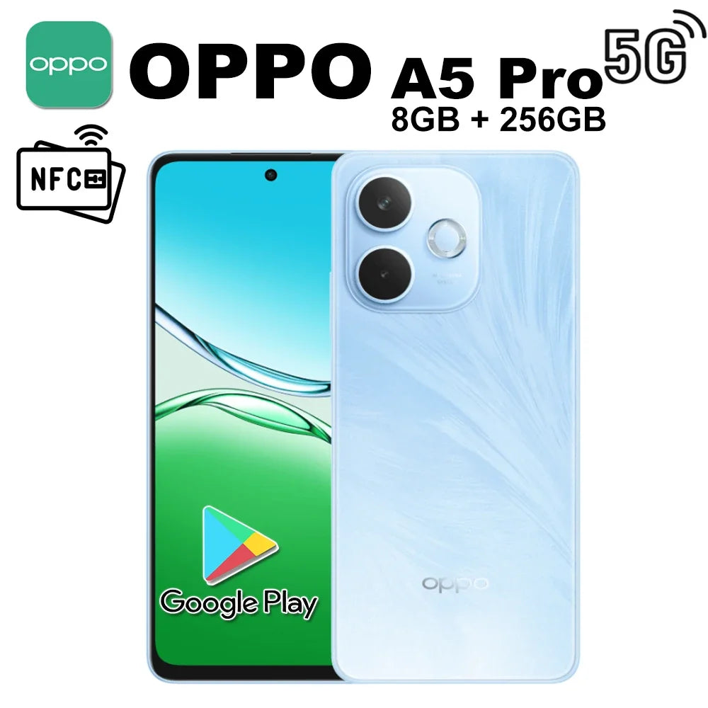 OPPO A5 Pro super durable mid-range 5G mobile phone 2412×1080 (FHD+)/8GB+256GB/support 4K@30fps, 1080P@60fps video recording
