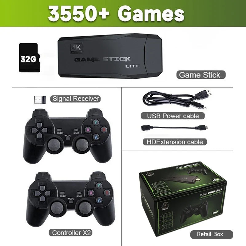 M8 Wireless Game Stick – 64GB 4K Retro 10000 Games Console