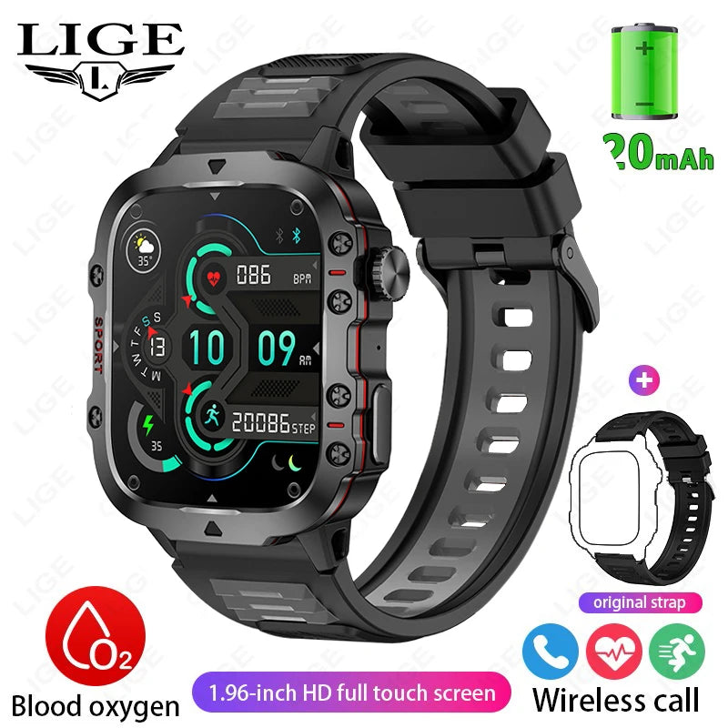 New Smart Watch 1.96 Inch Screen 420 Mah Bluetooth Call Voice Assistant Watch Sports Fitness Waterproof Smartwatch for Men